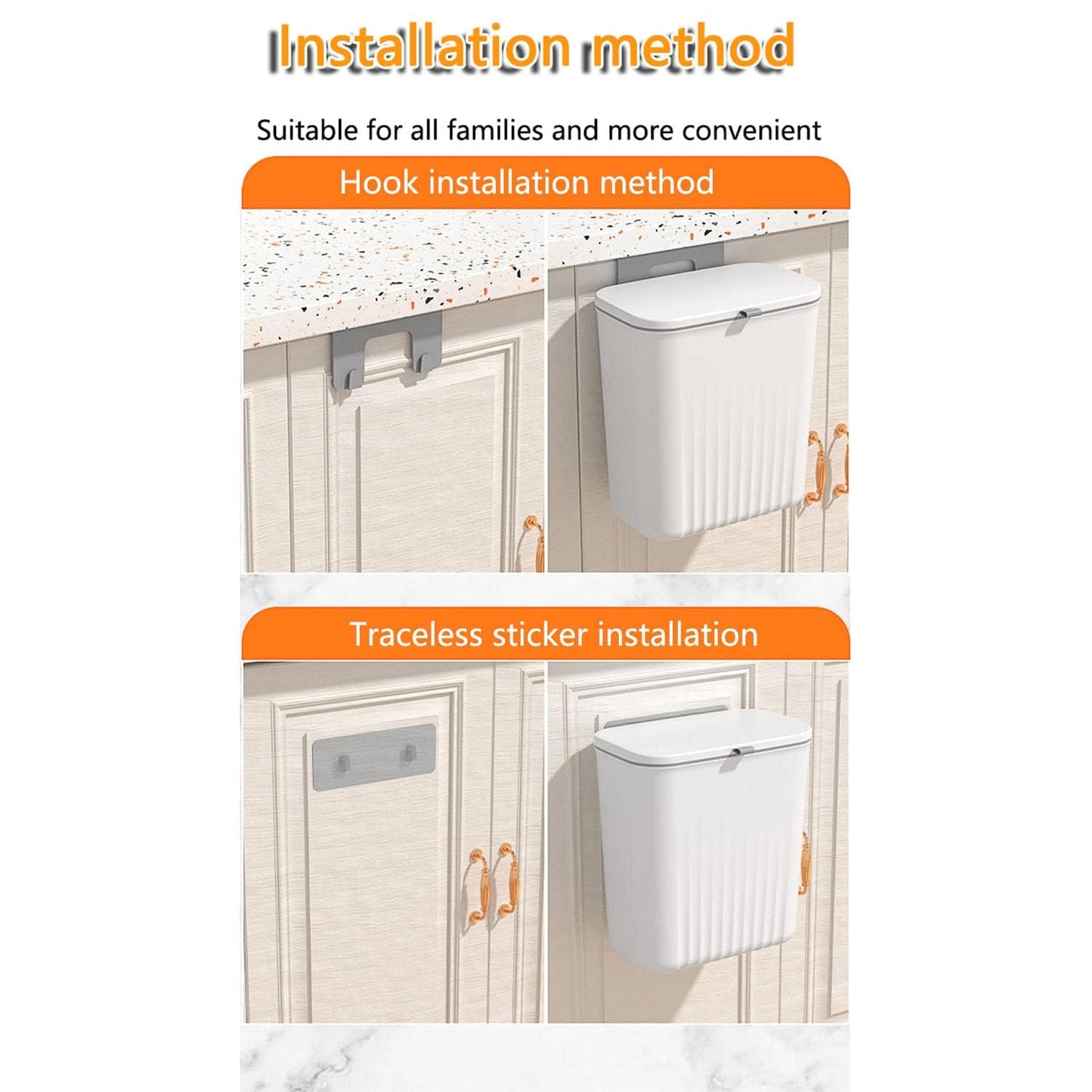 Wall-Mounted Trash Bin – Big Size, Multipurpose & Modern