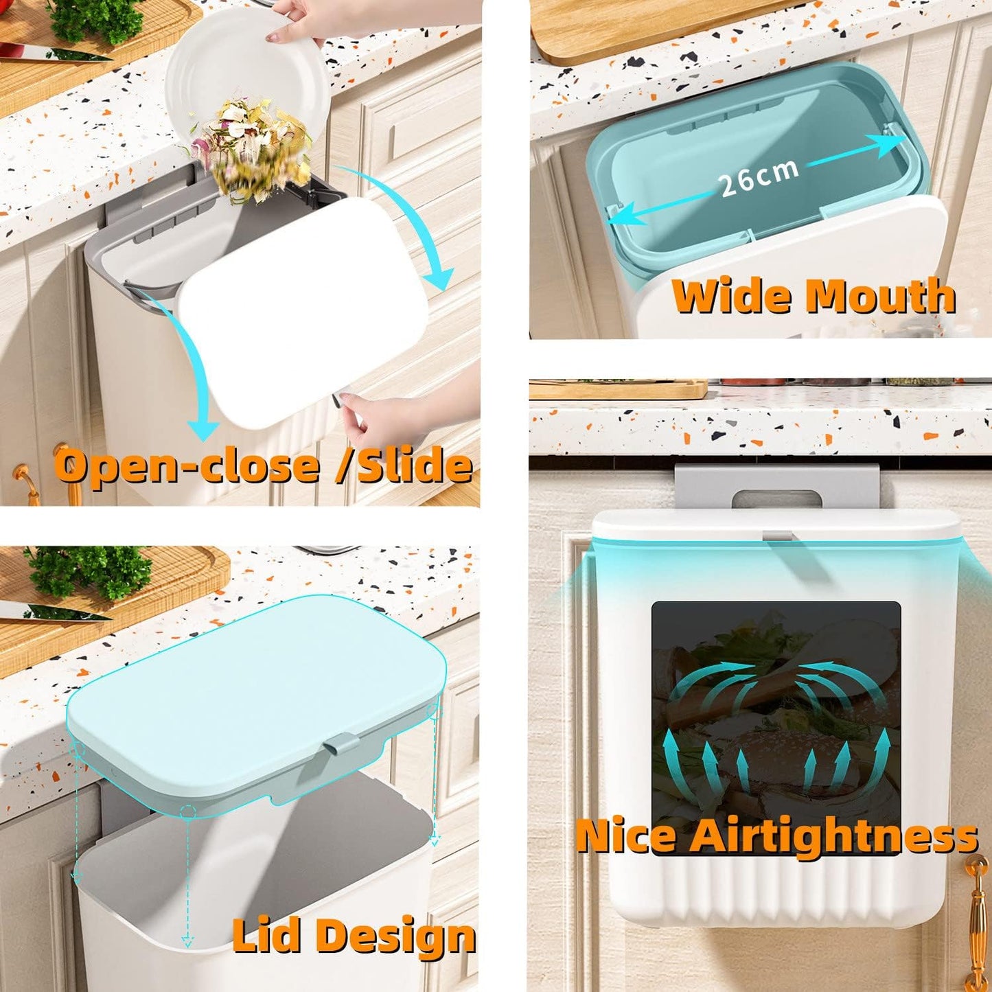 Wall-Mounted Trash Bin – Big Size, Multipurpose & Modern