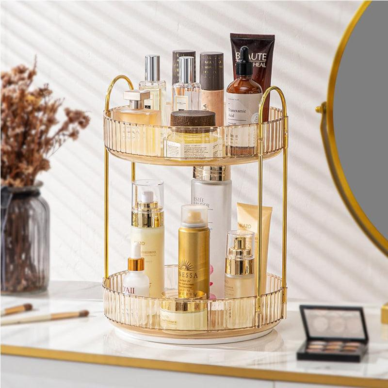 Cosmina 3-Tier Multipurpose Revolving Organizer - Gold